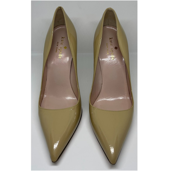 KATE SPADE Tan New York Licorice Patent Pointed-toe Pumps - Picture 1 of 8